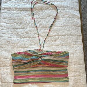 Colorful Striped Halter Top